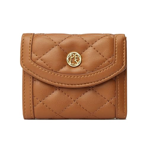 HAWILL Kleine Geldbörse Damen Portemonnaie Klein und im Kurzformat Geldbeutel Mini Brieftasche Leder Mode Linge Kartenetui mit 7 Kartenfächer und 1 Reißverschlüsse Münzfach (Braun) von HAWILL