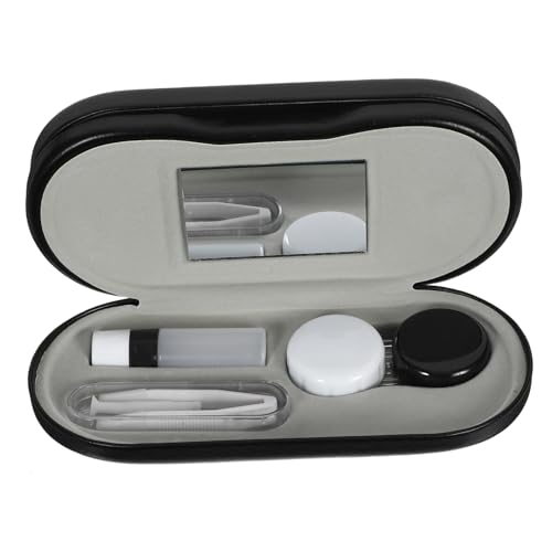 HAWILLOSCH 1 Satz Brillenetui Objektiv- Augenlinsen-Organizer Behälter Für Kosmetische Linsen Taschenlinsenhalter Kontaktlinsen-Organizer Beflocktes Tuch Black von HAWILLOSCH