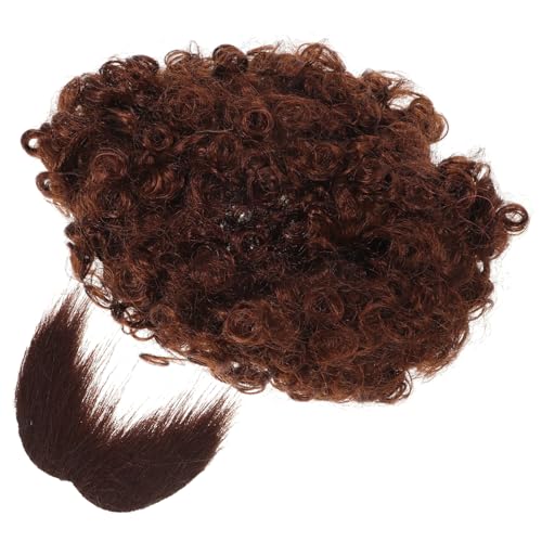 HAWILLOSCH 1satz Afro Perücke Und Fake Schnurrbart Für Kostümpartys Piraten-cosplay Zubehör Und Realistisch Für Halloween Und von HAWILLOSCH