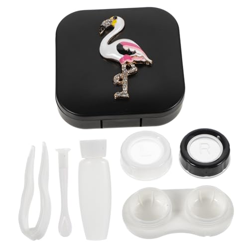 HAWILLOSCH Kontaktlinsenbehälter Für Damen Exquisiter Linsenhalter Reisekontaktlinsenbox Mit Dichtem Verschluss Kleiner Linsen-Organizer Für Augenlinsen Bezauberndes Design Geeignet Für Home von HAWILLOSCH