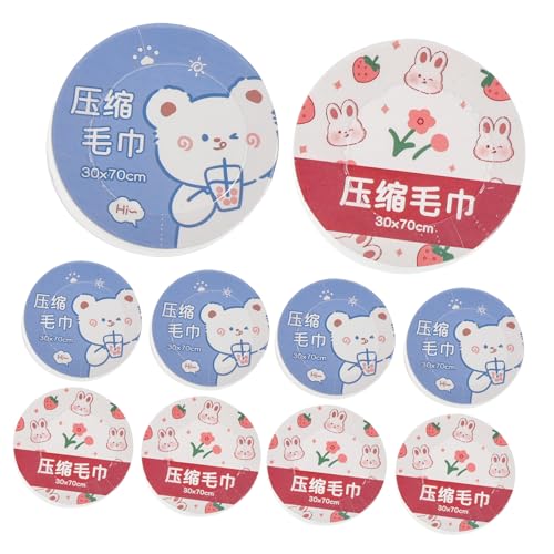 HAWILLOSCH 10stücke Komprimierte Handtücher Tragbare Einweg-taschentücher Aus Pflanzenfaser Für Reisen Camping Und Outdoor-aktivitäten Inklusive Kleine Ratten Und Kleine Bären von HAWILLOSCH