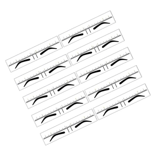 HAWILLOSCH 10stücke Augenbrauenschablonen Aus Augenbrauenlineal Augenbrauenformer Augenbrauen-messwerkzeug Make-up-hilfsmittel Für Mädchen Und Frauen von HAWILLOSCH