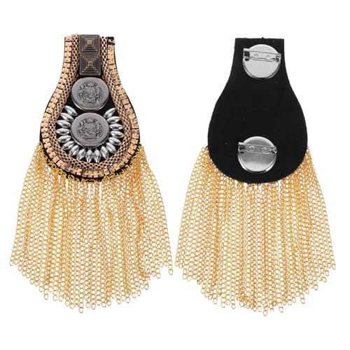 HAWILLOSCH 2 Stück Abnehmbare Schulterbrosche mit Quaste und Kettenanhänger Epauletten für Herren Kleidung Accessoires Robustes Design für Hochzeit Party Ball von HAWILLOSCH