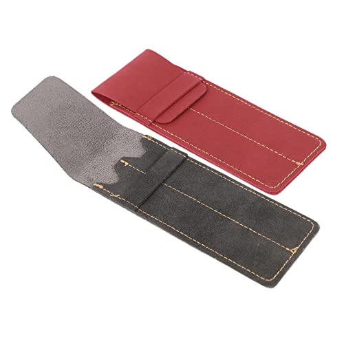 HAWILLOSCH 2stücke Pu-Leder Pen Sleeve Für Füllfederhalter Und Kugelschreiber Vintage Stifthülle Für Zwei Stifte Für Büro Und Studium Und Weinrot von HAWILLOSCH