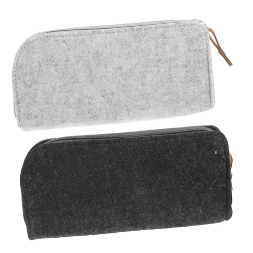 HAWILLOSCH 2Stücke Multifunktions Bleistiftbeutel Filz Große Aufbewahrungstasche für Schreibwaren Handliche Organizer für Studenten und Lehrer für Schule und Büro von HAWILLOSCH