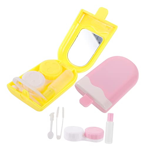 HAWILLOSCH 2er-Sets-Box Kontaktlinsenbehälter Für Frauen Tasche Kleiner Objektivhalter Behälter Für Kontaktlinsen Bequemer Linsenhalter Augenlinsen-Organizer Linsenfall Glas Farbe von HAWILLOSCH