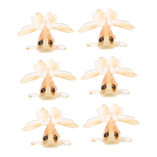HAWILLOSCH 6 Stück Goldfisch Anhänger Resin Charms für Schmuckherstellung Vielseitige DIY Goldfischanhänger für Ohrringe Halsketten Armbänder Bunte Bastelperlen für Schmuckzubehör von HAWILLOSCH