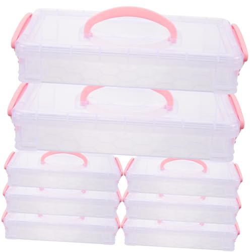 HAWILLOSCH 8packungen Bleistiftbox Aufbewahrung Aus Kunststoff Stapelbar Für Schüler Mit Sicherem Verschluss Großes Fassungsvermögen Für Stifte Kugelschreiber Und Mehr von HAWILLOSCH