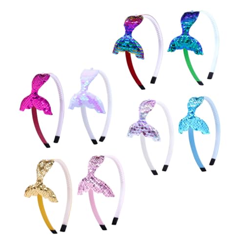 HAWILLOSCH 8 Stück Meerjungfrau Stirnband Cosplay-Stirnband Haarband für Mädchen Meerjungfrau Kopfschmuck Cosplay -Haarzubehör Partystirnband süße Stirnbänder Haarschmuck Mädchen Stoff von HAWILLOSCH