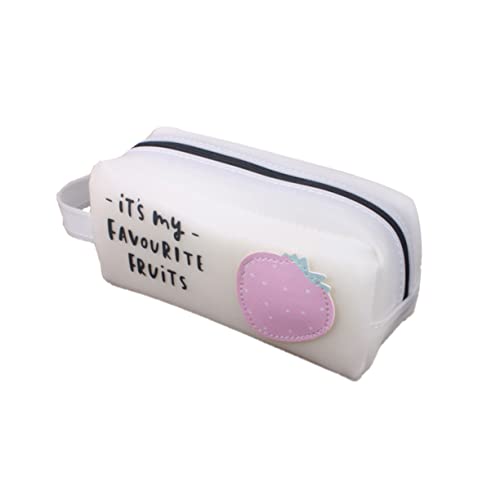 HAWILLOSCH Großes Silikon Federmäppchen Mit Erdbeer-Muster Vielseitige Stiftetasche Für Mädchen Und Jungen Für Schule Und Büro Praktische Aufbewahrung Für Schreibwaren von HAWILLOSCH