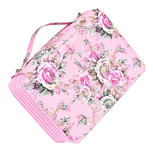 HAWILLOSCH Handle Drawing Pencils Bag Slots Große Kapazität Stiftetui Für Künstler Tragbare Schreibwaren Aufbewahrungstasche Mit Elastischem Für Schule Und von HAWILLOSCH