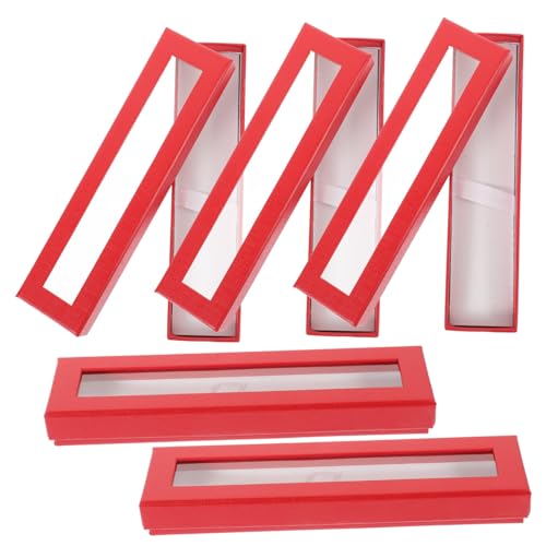 HAWILLOSCH Stift Display 5 stücke Leere Stift Boxen Fenster Rot Papier Bleistift Kugelschreiber Fall Parteien HAWILLOSCH Stift Display 5 stücke Leere Stift Boxen Fenster Rot Papier Bleistift Kugelschreiber Fall Parteien von HAWILLOSCH