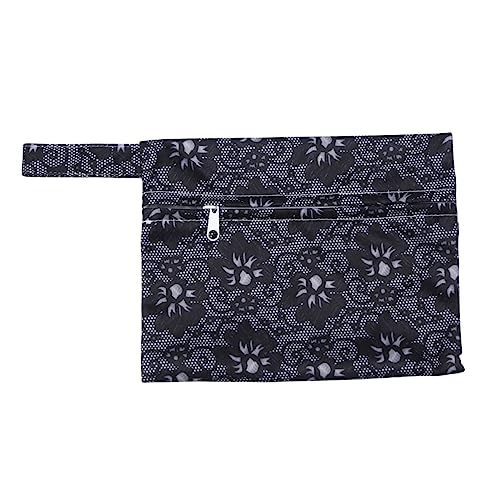 HAWILLOSCH Wickeltasche Mit Wasserdichtem Design Aufbewahrungstasche Für Hygieneartikel Schwarz Mit Blumenmuster Leicht Und Langlebig Für Unterwegs von HAWILLOSCH
