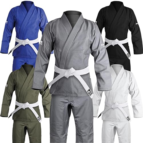 Hawk Sports Brazilian Jiu Jitsu Gi für Damen und Herren mit Jacke, Hose und weißem Gürtel für Kampfsporttraining von HAWK Jiu Jitsu