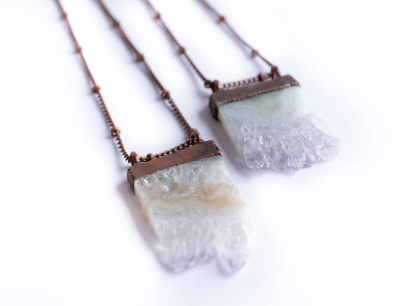 Amethyst Kristall Halskette | Kette Scheibe Geburtsstein Schmuck Statement von HAWKHOUSE
