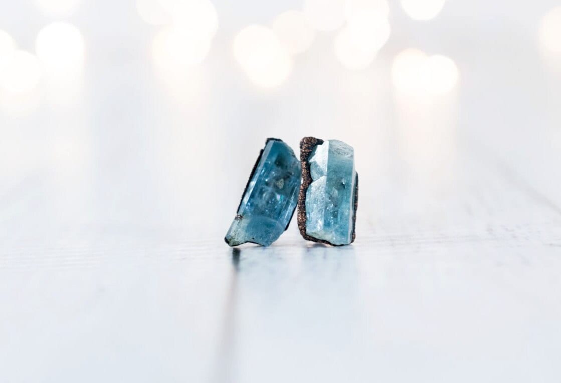 Aquamarin Ohrringe | Ohrstecker März Geburtsstein Geburtssteinschmuck von HAWKHOUSE