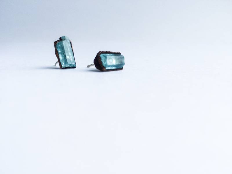 Aquamarin Ohrringe | Ohrstecker März Geburtsstein Geburtssteinschmuck von HAWKHOUSE