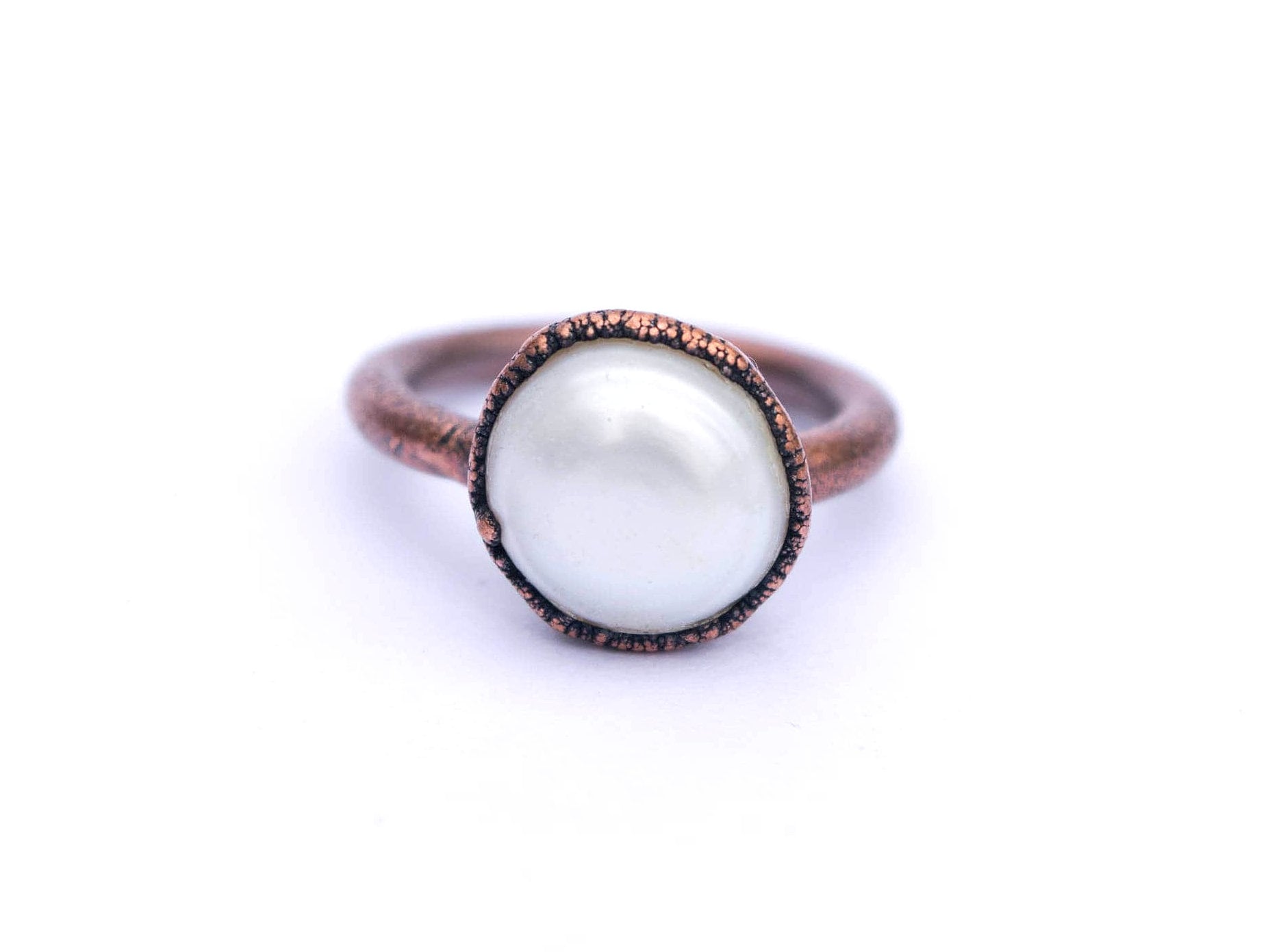 Perlenring | Perlen Stapelring Süßwasserperlen Ring Bio Edelstein Schmuck April Geburtsstein von HAWKHOUSE