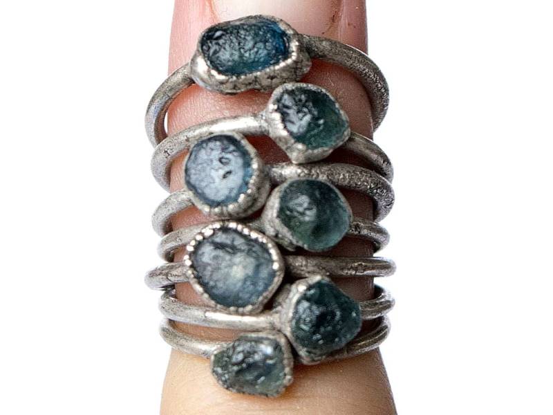 Roh Saphir Ring | Mit Blauem Blauer Schmuck Roher Stein von HAWKHOUSE