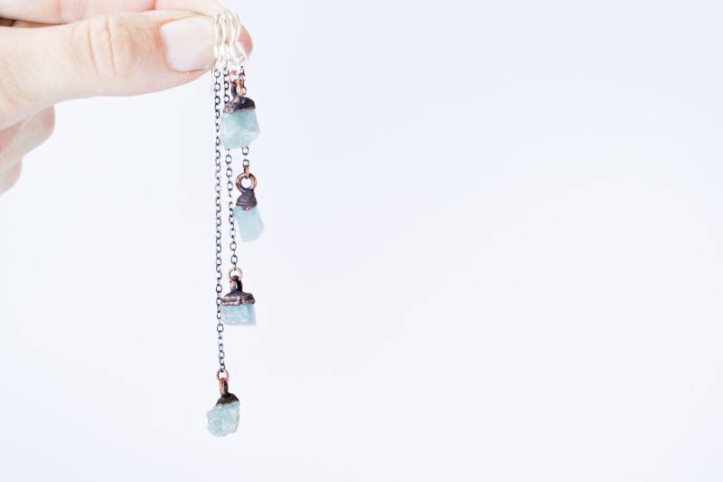 Sale Aquamarin | Rohe Ohrringe Silber Kristall von HAWKHOUSE