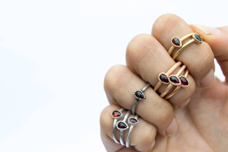 Sale Roter Granat Ring | Tropfen Elektrogeformter Stein Edelstein Mineral von HAWKHOUSE