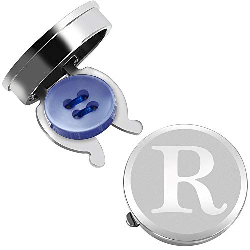 HAWSON Herren Manschettenknöpfe Anfangsbuchstabe in Roségold/Silber Passend für formelle Businesshemd Buchstabe A-Z, Metall von HAWSON