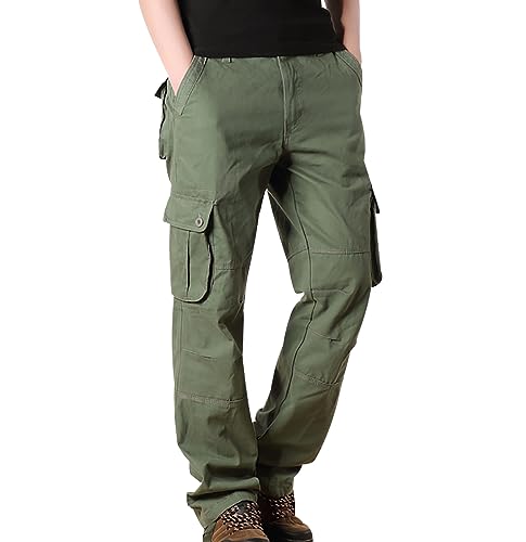 Cargo Pants Herren Men Cargo Hosen Männer Hose Herren Cargo Jogginghose Herren Cargohose Freizeithose Herren Combat Cargo Jogger Herren Tactical Hose Mens Hosen Cargo Arbeitshose Pants Herren Grün von HAXNOHEY