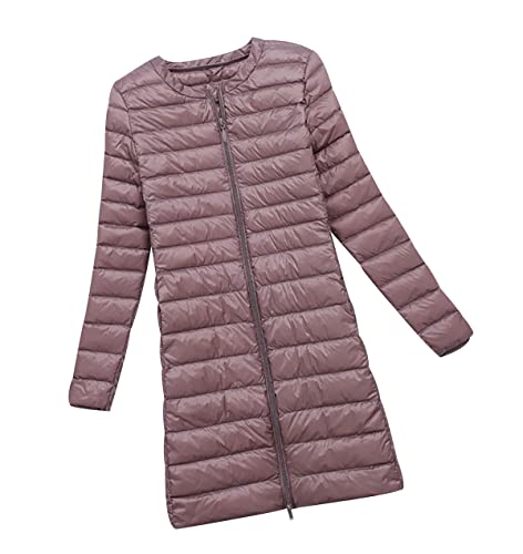 Lange Leichte Daunenjacke Damen Puffer Jacke Langer Leichter Daunenmantel Damen Lang Steppjacke Damen Leicht Down Jacket Women Federleichte Ultraleichte Daunenjacke Frauen Dünne Jacke Daunen Khaki L von HAXNOHEY