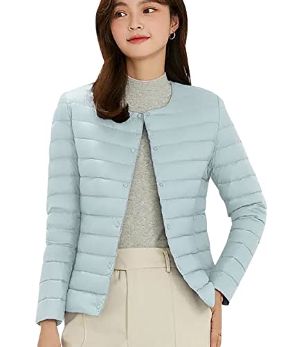 Leichte Daunenjacke Damen Puffer Jacke Damen Daunenmantel Lightweight Steppjacke Damen Leicht Packable Down Jacket Women Federleichte Ultraleichte Daunenjacke Frauen Jacke Daunen Oversize Blau XL von HAXNOHEY
