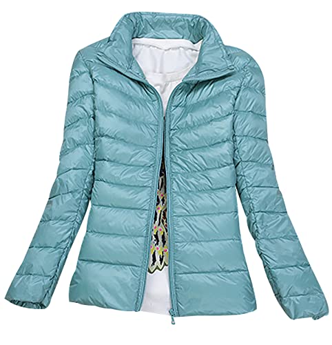 Leichte Daunenjacke Damen Puffer Jacke Damen Leichter Daunenmantel Lightweight Steppjacke Damen Leicht Packable Down Jacket Women Federleichte Daunenjacke Frauen Dünne Jacke Daunen Oversize Grün XXL von HAXNOHEY