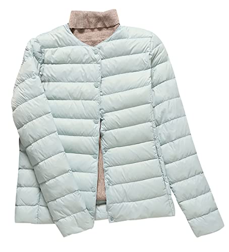 Leichte Daunenjacke Damen Puffer Jacke Damen Leichter Daunenmantel Steppjacke Damen Leicht Puffer Mantel Damen Down Jacket Women Federleichte Ultraleichte Daunenjacke Frauen Jacke Daunen Blau 4XL von HAXNOHEY