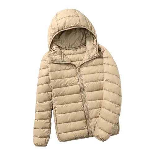 Leichte Daunenjacke Damen Ultraleichte Daunen Steppjacke Puffer Jacke Damen mit Kapuze Leichter Steppmantel Damen Leicht Daunenmantel Puffer Mantel Damen Down Jacket Women Daunenjacke Damen 3XL von HAXNOHEY