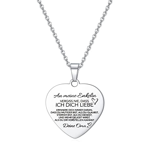 HAYOUWAY An Meine Enkelin Herz-Halskette Silber Farbe von Oma von HAYOUWAY