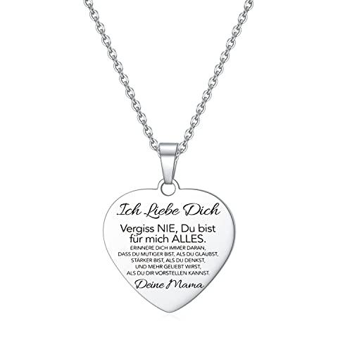 HAYOUWAY An Meine Tochter Ich Liebe Dich Mama Herz-Halskette Silber (Silber...Ich Liebe Dich Mama) von HAYOUWAY