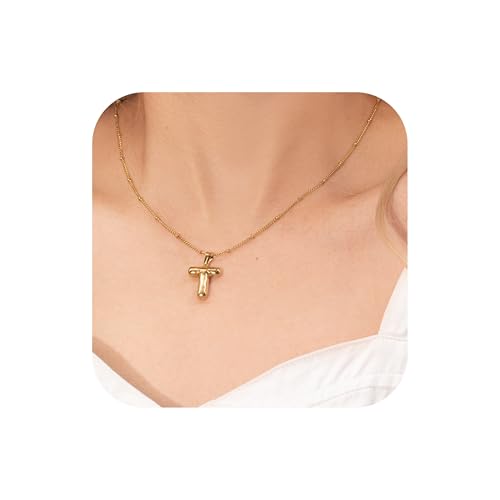 HAYOUWAY A-Z Bubble Letter Necklace Gold Kette mit Buchstaben, T von HAYOUWAY
