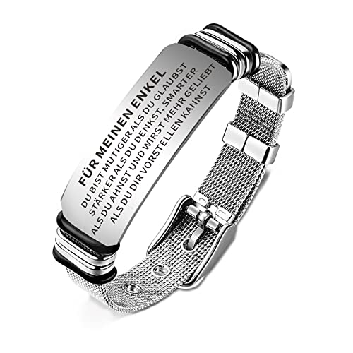 HAYOUWAY Armband Damen Edelstahl Armband Herren mit Gravur Spruch, Mutter Tochter Sohn Armband Personalisiertes Armband Silber Verstellbar Armbänder Geschenke An Meine Tochter von Mama Papa Oma Opa von HAYOUWAY