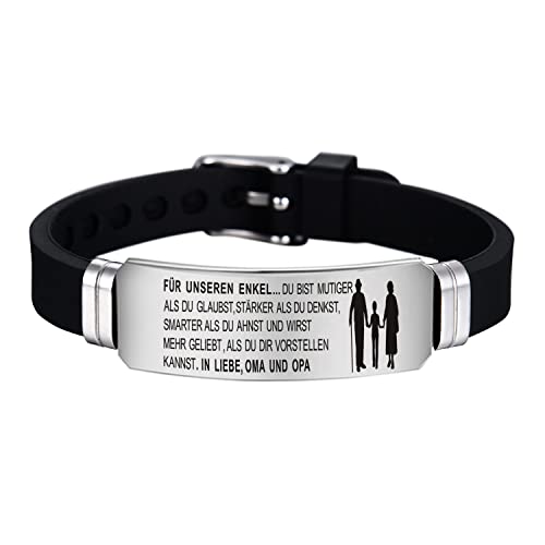 HAYOUWAY Armband Silikon VerstellbarFÜR UNSEREN ENKEL von Oma Opa von HAYOUWAY