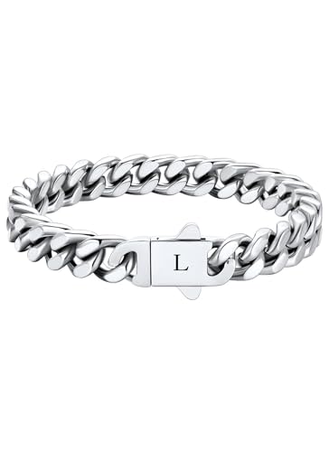 HAYOUWAY Armband Herren Silber mit Buchstaben, Herren Armband Damen Panzerkette Edelstahl Armbänder für Herren mit Gravur A-Z Personalisierte Geschenke für Männer Papa Freund Sohn Bruder Ehemann HAYOUWAY Armband Herren Silber mit Buchstaben, Herren Armband Damen Panzerkette Edelstahl Armbänder für Herren mit Gravur A-Z Personalisierte Geschenke für Männer Papa Freund Sohn Bruder Ehemann von HAYOUWAY