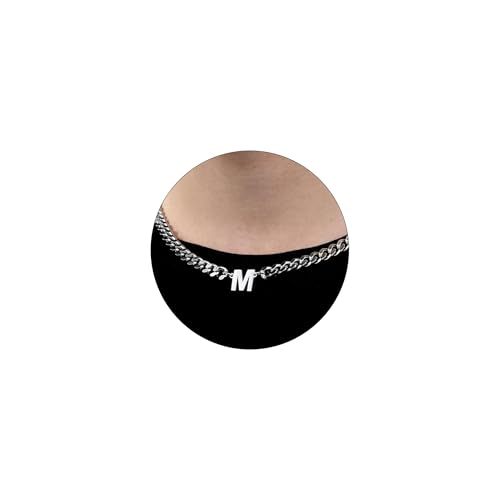 HAYOUWAY Kette Herren mit Buchstaben Halskette Damen Silber Kette, Edelstahl Panzerkette Herren Halskette Kubanische Kette mit Buchstabe Anhänger Schmuck Geschenke für Papa Männer Geburtstag Geschenke HAYOUWAY Kette Herren mit Buchstaben Halskette Damen Silber Kette, Edelstahl Panzerkette Herren Halskette Kubanische Kette mit Buchstabe Anhänger Schmuck Geschenke für Papa Männer Geburtstag Geschenke von HAYOUWAY