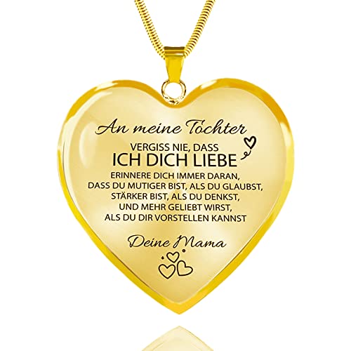 HAYOUWAY Geschenke für Frauen Tochter Kette Herz Halskette Damen Geschenke für Teenager Mädchen Mutter Tochter Geschenk An Meine Tochter Kette mit Spruch Geburtstag Weihnachtsgeschenke für Frauen von HAYOUWAY