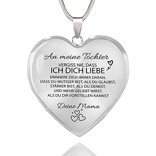 HAYOUWAY Geschenke für Frauen Mädchen Tochter Kette Herz Halskette Damen Teenager Mädchen Geschenke Tochter Geschenk An Meine Tochter Kette mit Spruch Valentinstag Geburtstagsgeschenk für Frauen Sie von HAYOUWAY