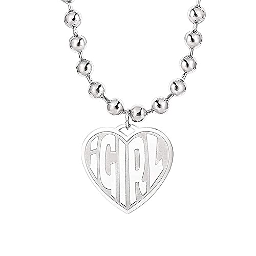 HAYOUWAY IGIRL Halskette Herz Anhänger Edelstahl Punk Gothic Halsketten Perlen Halsband Kette Geburtstagsgeschenke für Mädchen Frauen Freundin von HAYOUWAY
