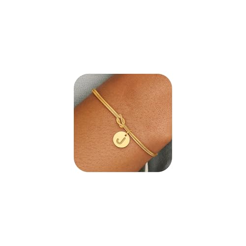 HAYOUWAY Knoten Armband Damen Gold mit Buchstaben 14K Gold Vergoldet Armbänder mit Buchstaben A-Z Liebesknoten Armband Schmuck Damen Weihnachten Geburtstag Personalisierte Geschenke für Frauen Mädchen von HAYOUWAY