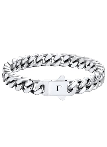 HAYOUWAY Panzerkette Armband Edelstahl Cuban Gliederarmband Punk Kubanischer Armband mit Geschenkebox für Valentinstag Geburtstag von HAYOUWAY