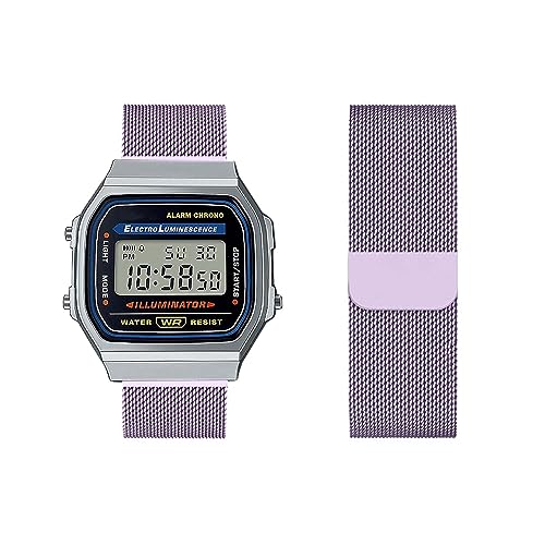 Armband Kompatibel für Casio A158WEA Armband Metall Mesh Gewebte Edelstahl Solo Loop Ersatzarmband mit Casio A158WEA Uhrenarmband Armbänder für Casio A158WEA Armband (13,A158WEA) von HAZARA
