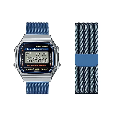 Armband Kompatibel für Casio A168WA Armband Metall Mesh Gewebte Edelstahl Solo Loop Ersatzarmband mit Casio A168WA Uhrenarmband Armbänder für Casio A168WA Armband (4,A168WA) von HAZARA