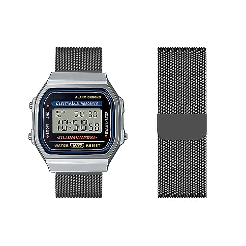 HAZARA Armband Kompatibel für Casio A168WA - Mesh, Edelstahl, Silber, 20mm von HAZARA