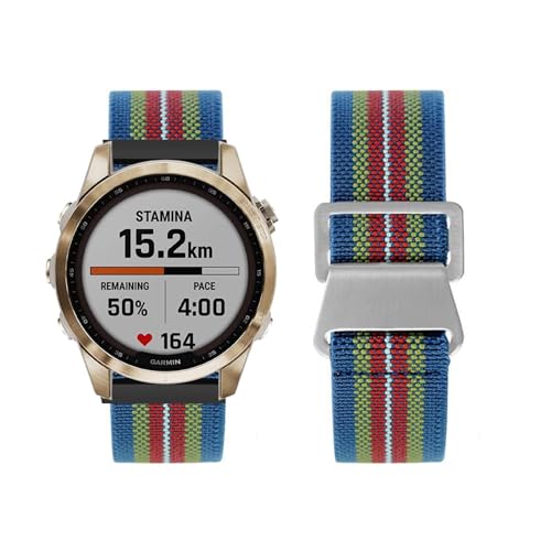 Armband Kompatibel für Garmin Instinct 2S Solar Nylon Armband Titan Haken Armbänder Sport Nylon Elastisch Einstellbar für Damen Herren Ersatzarmband mit Garmin Instinct 2S Solar (E,M) von HAZARA