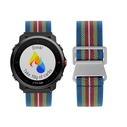 Armband Kompatibel für Polar Grit X Pro Nylon Armband Titan Haken Armbänder Sport Nylon Elastisch Einstellbar für Damen Herren Stretch Ersatzarmband mit Polar Grit X Pro (E,Grit X Pro) von HAZARA