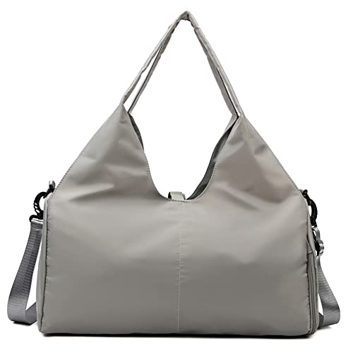 Frauen Sport Gym Taschen Reise Trocken Nass Taschen Handtaschen Wasserdicht Yoga Pilates Matte Taschen Wochenende Fitness Training Taschen Gepäck Taschen (Farbe : Gray) von HAZARA